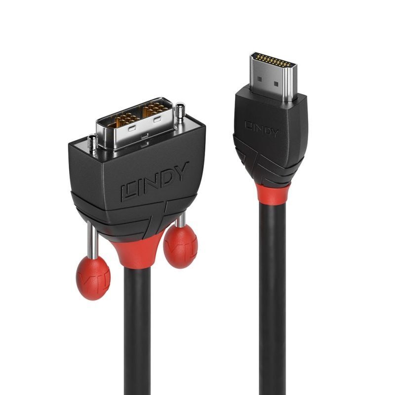Lindy 1m HDMI to DVI-D Cable Black Line