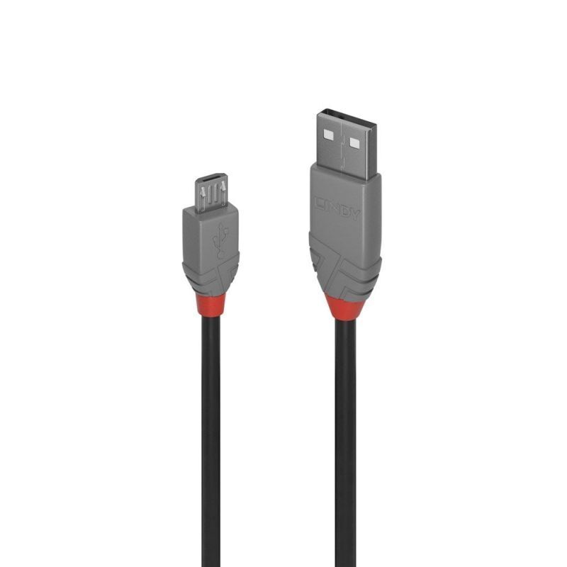 Lindy 0.2m USB-A 2.0 to Micro-B Cable Anthra Line