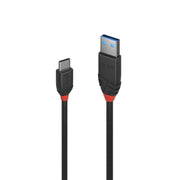 Lindy 1m USB-C 3.1 to USB-A Cable 3A Black Line