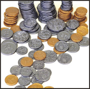 Plastic Play Coins - Pack of 106