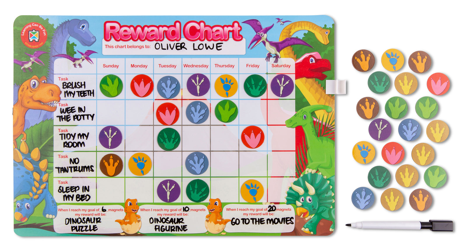 Magnetic Reward Chart - Dinosaur