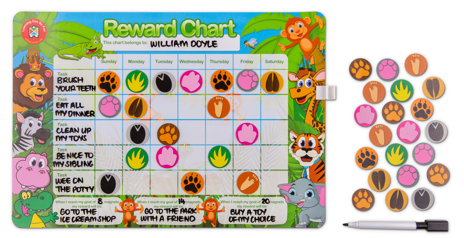 Magnetic Reward Chart - Jungle