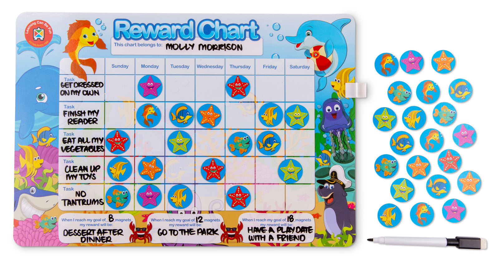 Magnetic Reward Chart - Sea Life