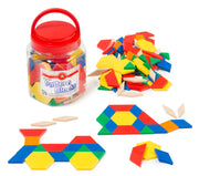 Solid Plastic Pattern Blocks – Jar of 126