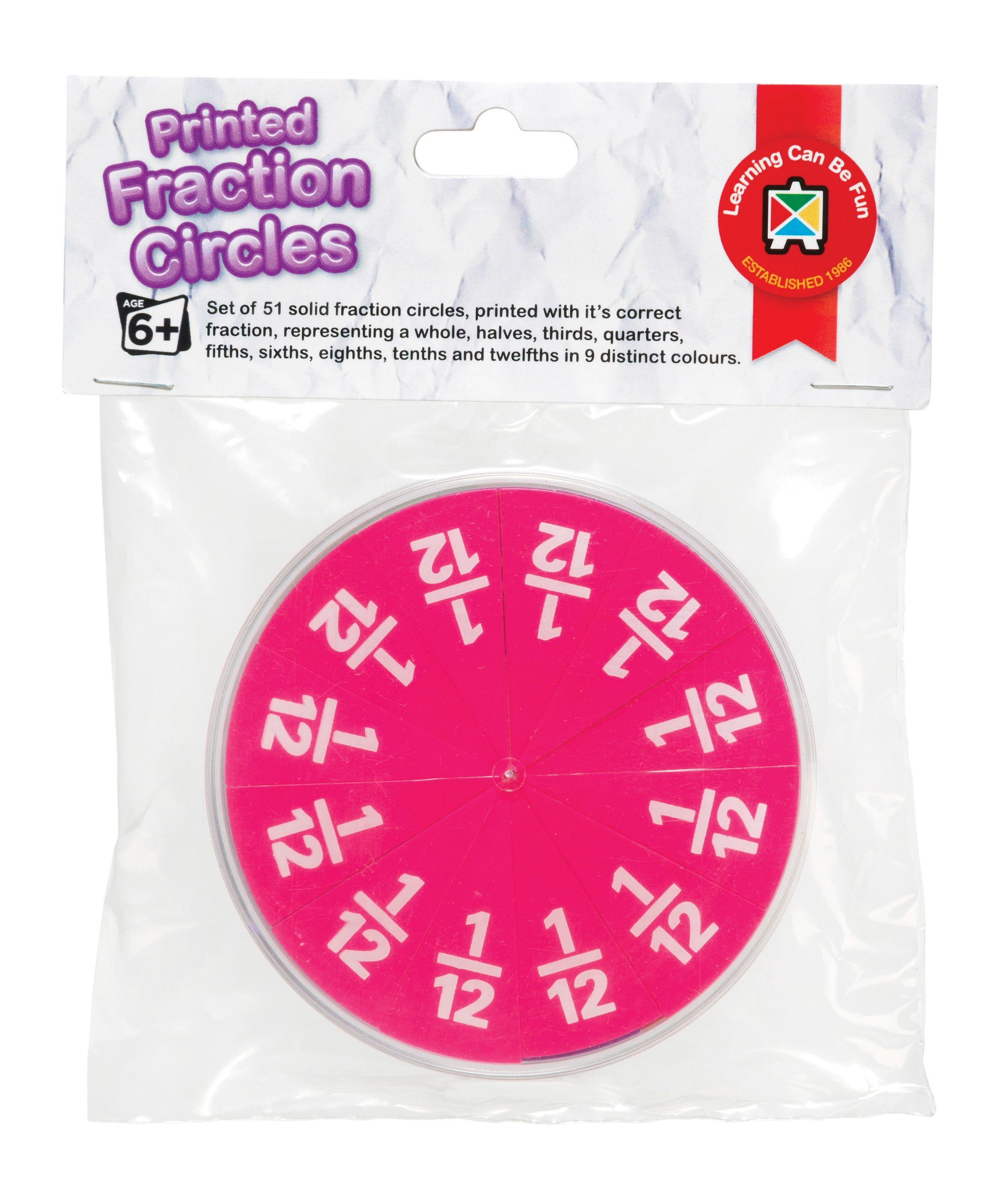 Printed Fraction Circles