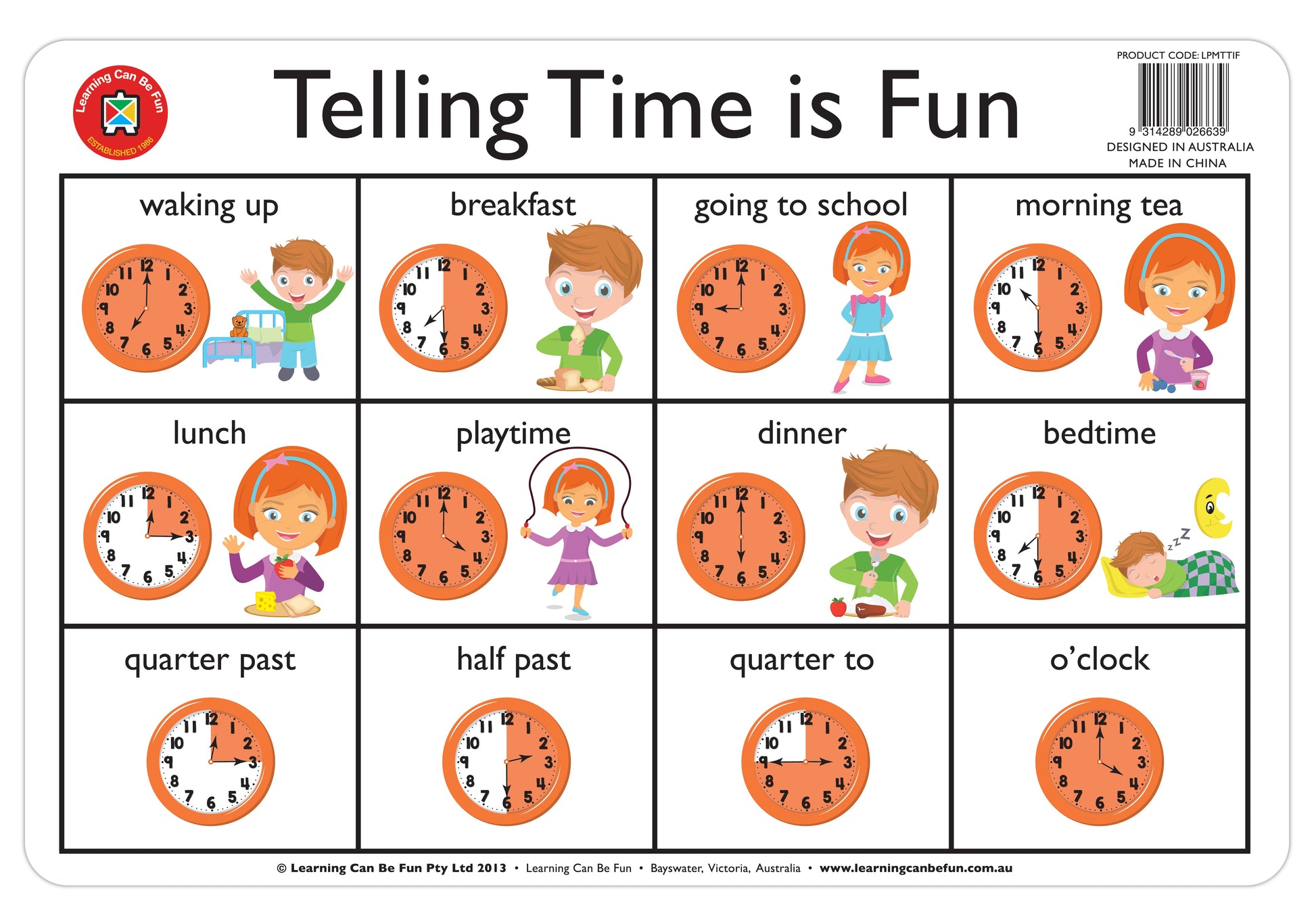 Telling the Time is Fun Placemat