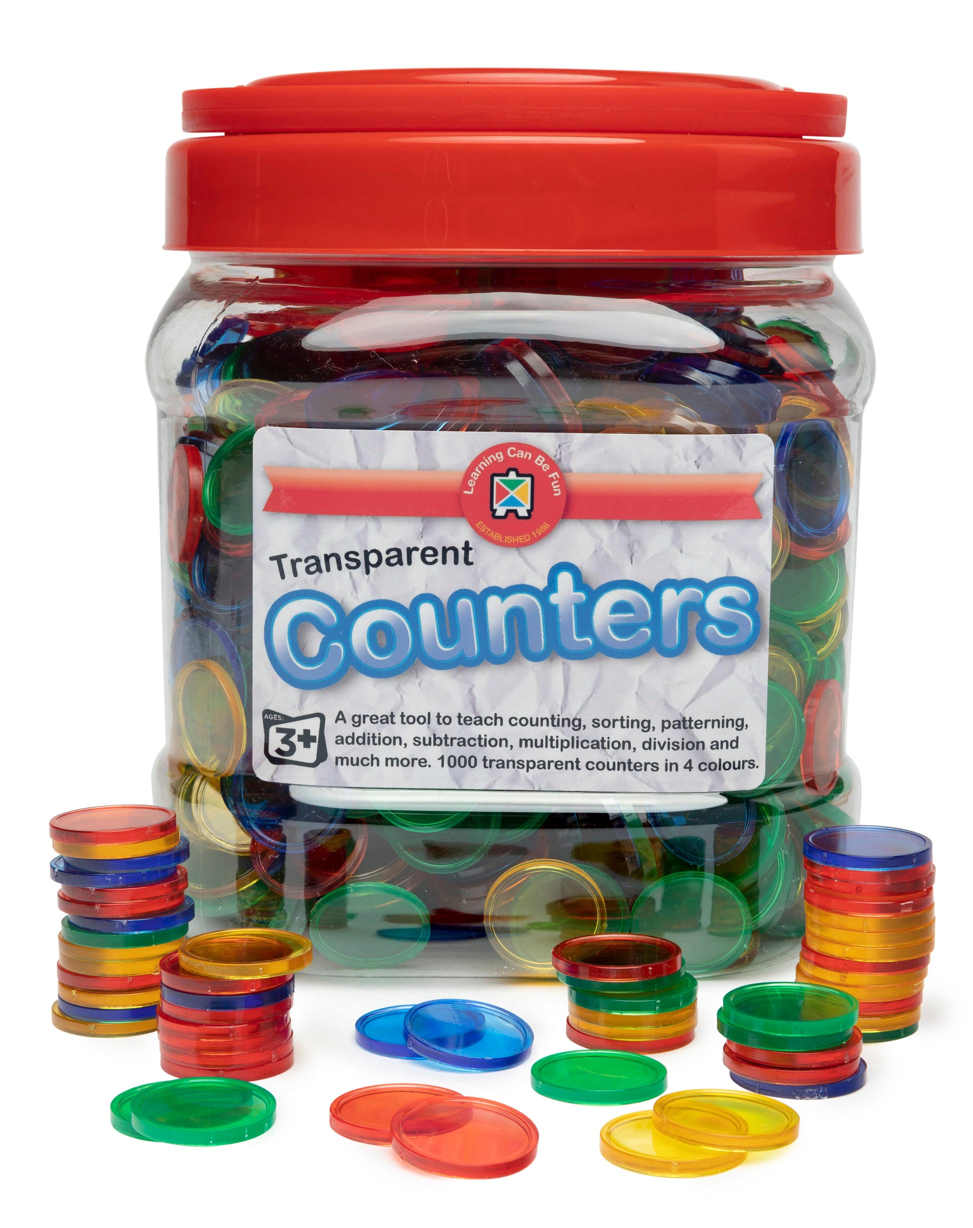 Small Transparent Counters - Jar of 1000