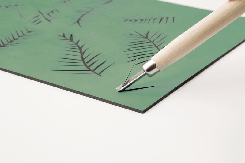 Velvet Print - Double-Sided Lino Tile: 20 x 30cm