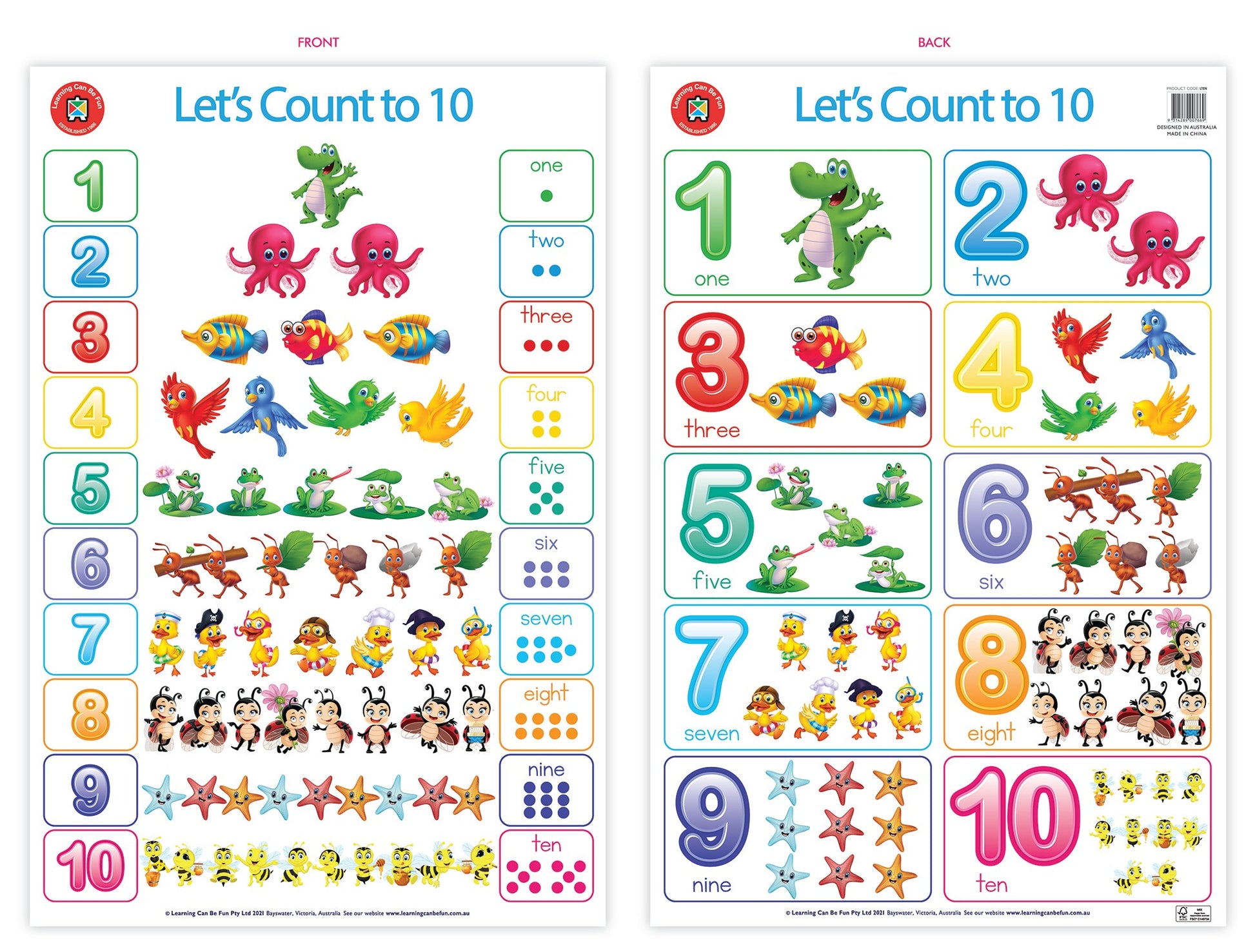 Let's Count to 10 - Double Sided Chart
