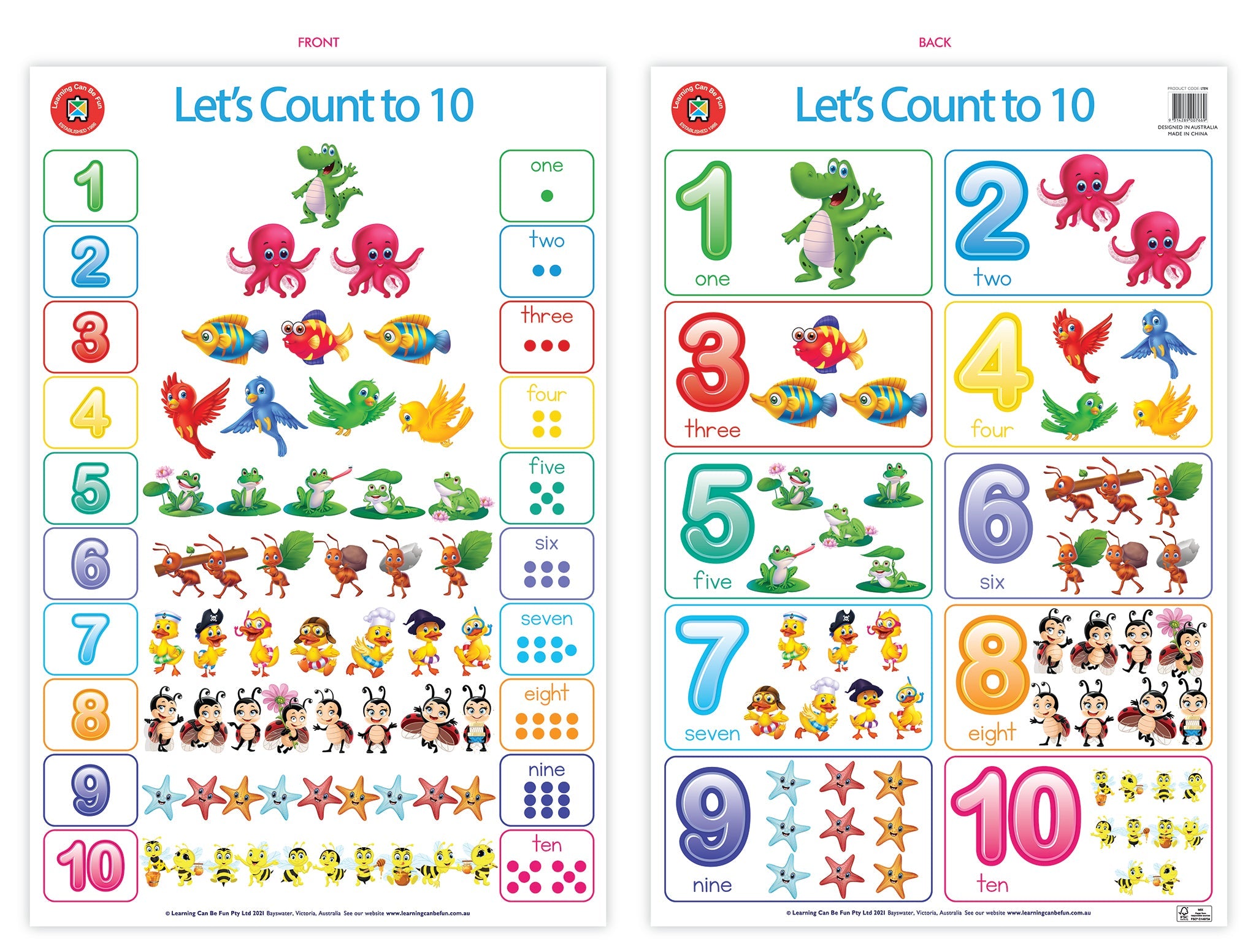 Let's Count to 10 - Double Sided Chart