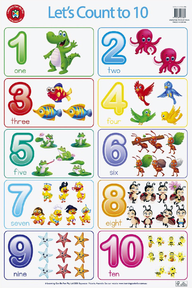 Let's Count to 10 - Double Sided Chart