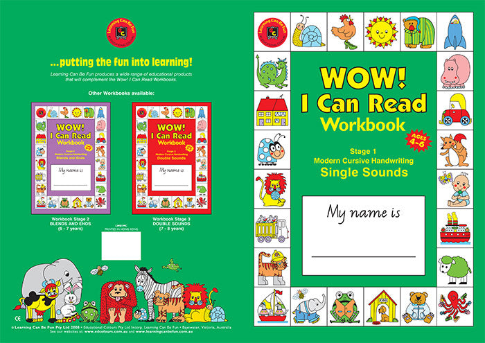 WOW! I Can Read Workbook Stage 1 - Single Sounds: Victorian Modern Cursive Handwriting