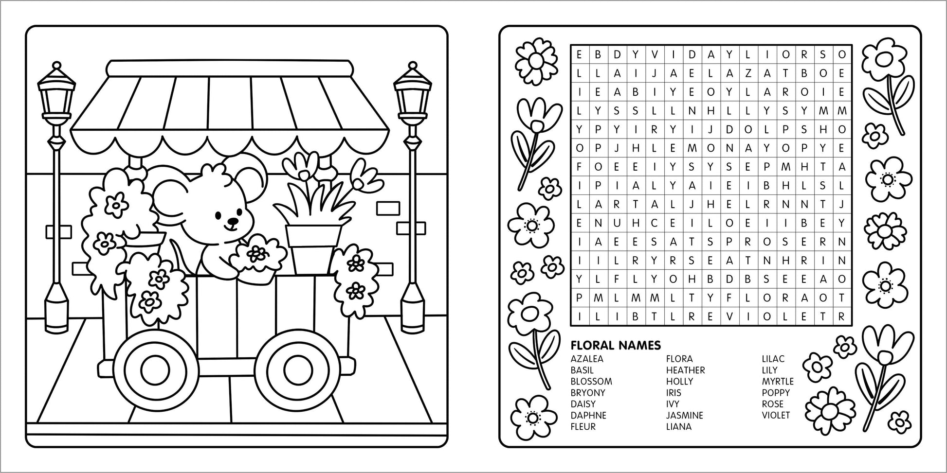 Happy Days - Clever Cuties Cosy Colouring & Word Search Book — inside page 7