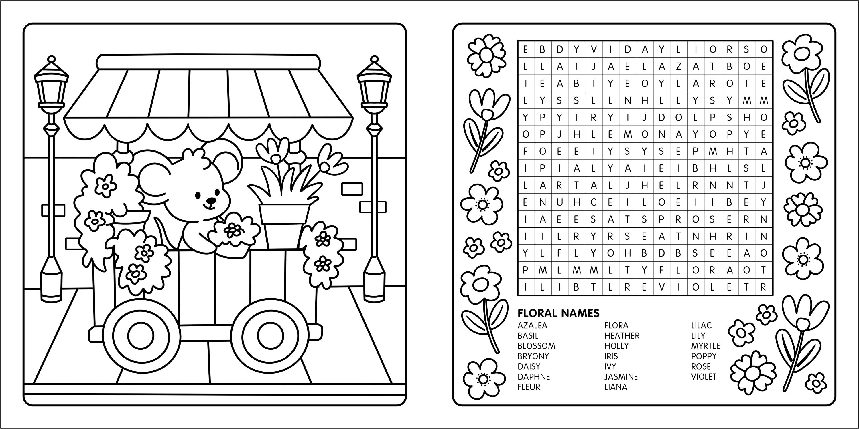 Happy Days - Clever Cuties Cosy Colouring & Word Search Book — inside page 7