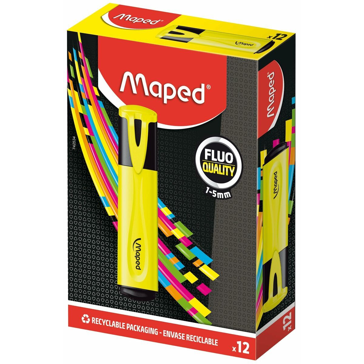 Maped Yellow Highlighters - Pack of 12
