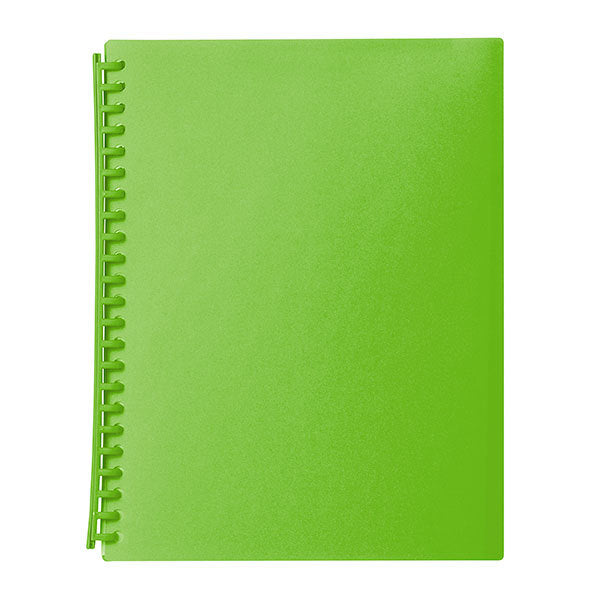Marbig Display Book (A4) - 20 Pocket Refillable Translucent: Lime