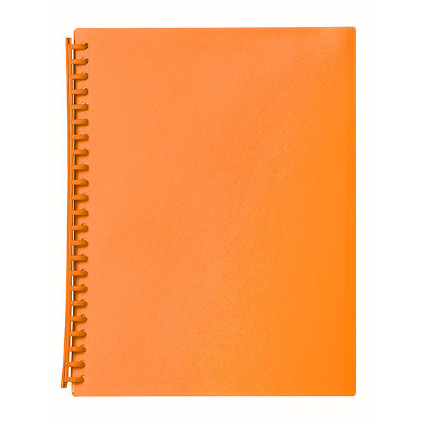 Marbig Display Book (A4) - 20 Pocket Refillable Translucent: Orange
