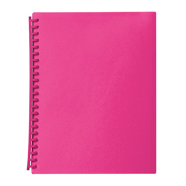 Marbig Display Book (A4) - 20 Pocket Refillable Translucent: Pink