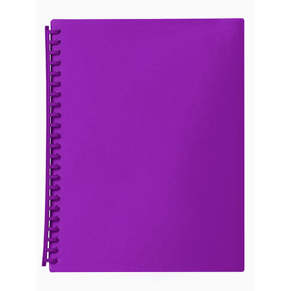 Marbig Display Book (A4) - 20 Pocket Refillable Translucent: Purple