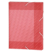 Marbig Box File (A4) - PP Shimmer with Elastic - Red