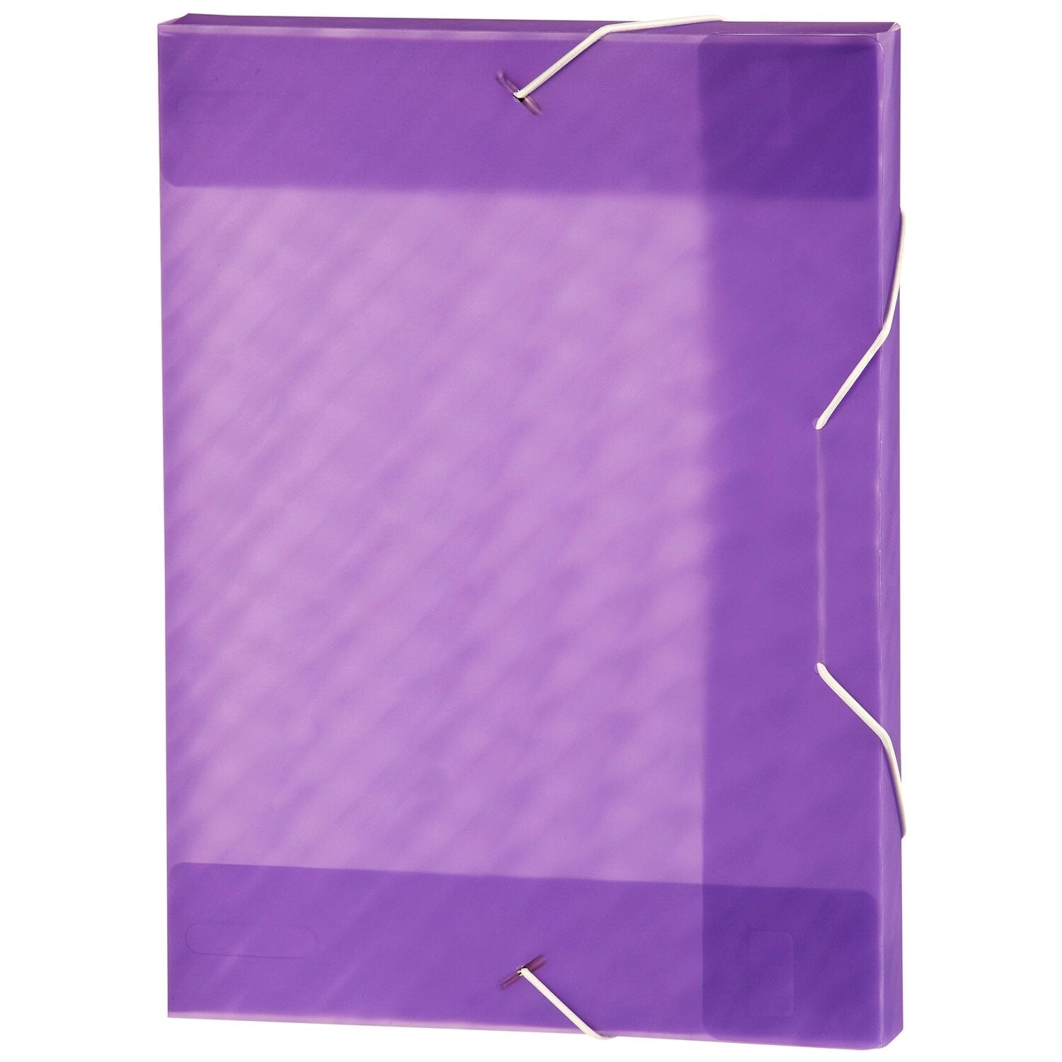 Marbig Box File (A4) - PP Shimmer with Elastic - Purple