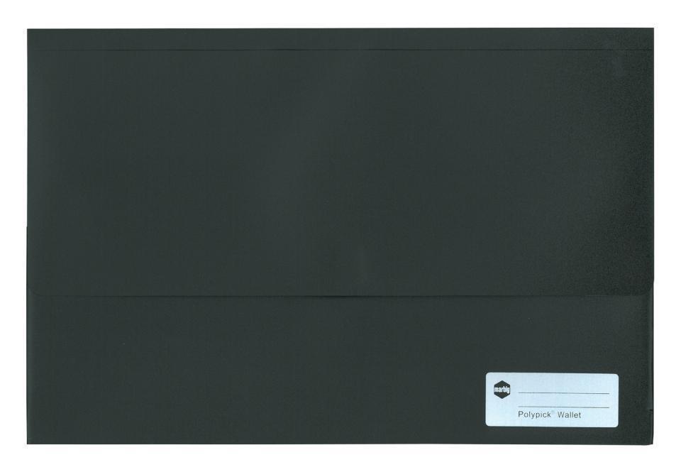 Marbig Document Wallet (Foolscap) - Polypick: Black