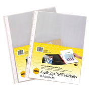 Marbig® Kwik Zip® Refills for Refillable Display Book A4 - Pack of 10