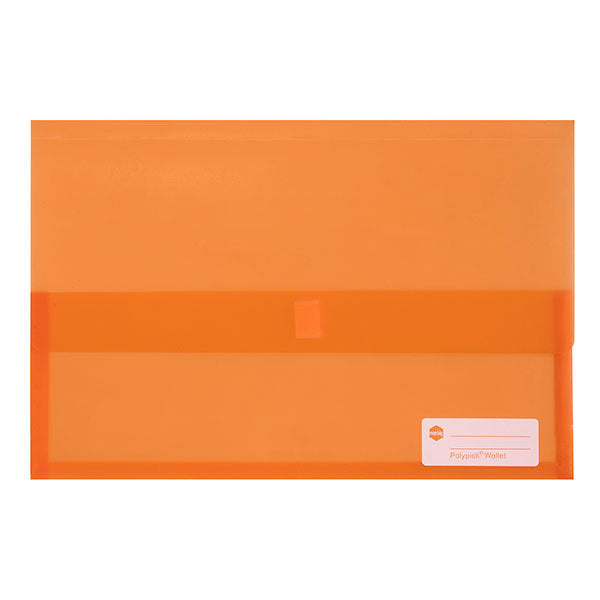 Marbig Document Wallet (Foolscap) - Polypick Translucent: Orange