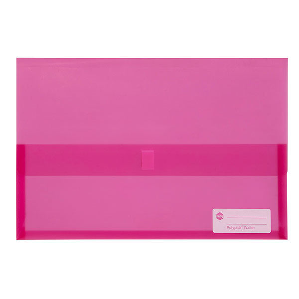 Marbig Document Wallet (Foolscap) - Polypick Translucent: Pink