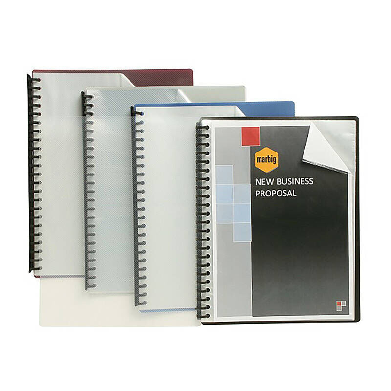 Marbig Refillable Display Book 20 Pocket Clear/Blue