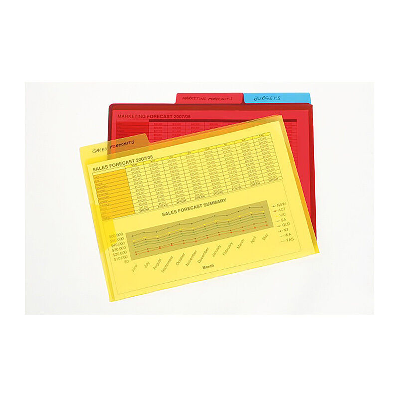 Marbig Letter File A4 Secure Flap And Tabs - Pack of 3