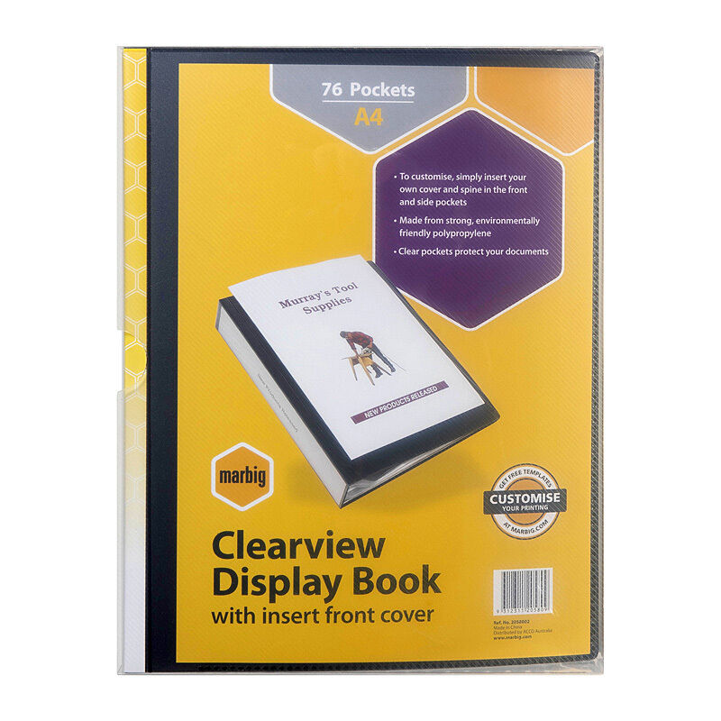 Marbig Clearview Non-Refillable Display Book 100 Pocket - Black