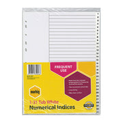 Marbig Indices & Dividers 1-31 Tabs Polypropylene A4 White