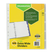 Marbig Indices & Divider 5 Insert Tabs Extra Wide A4 Wht