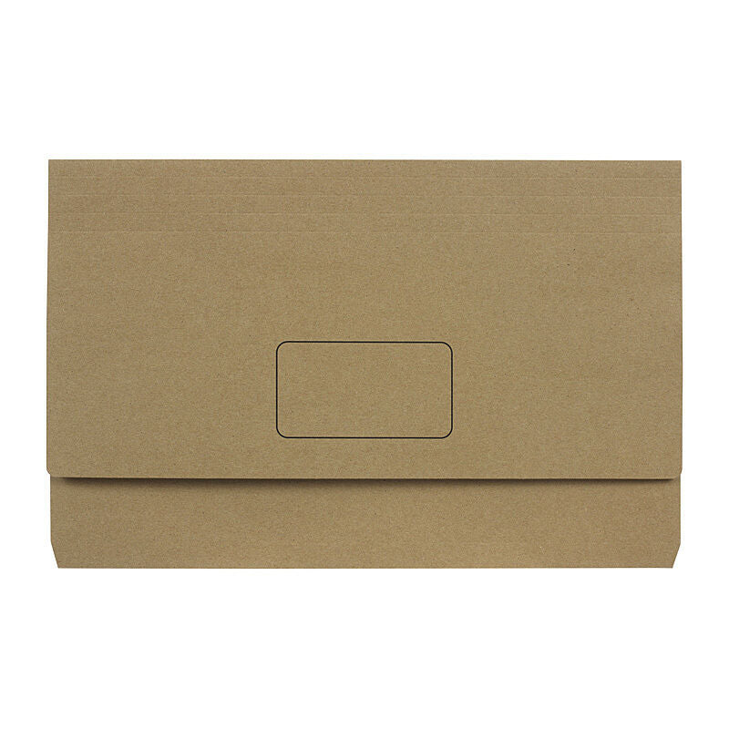 Marbig Slimpick Foolscap Document Wallet Env Kraft (Pack of 10)