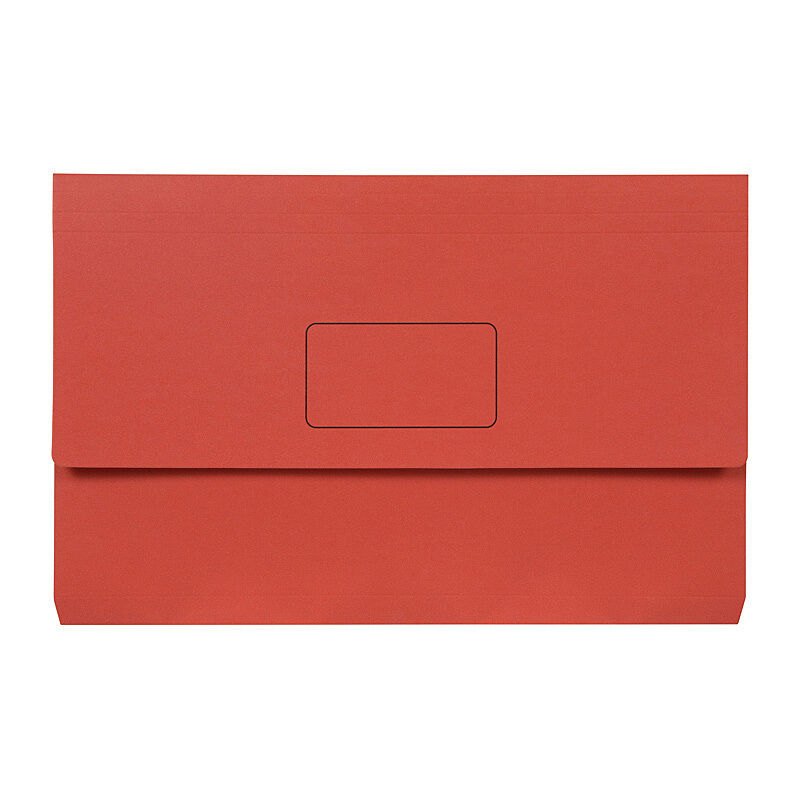 Marbig Slimpick Foolscap Document Wallet Bright - Red (Pack of 10)