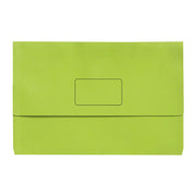 Marbig Slimpick Foolscap Document Wallet Bright - Green (Pack of 10)