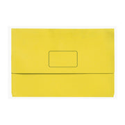 Marbig Slimpick Foolscap Document Wallet Bright Yelow (Pack of 10)