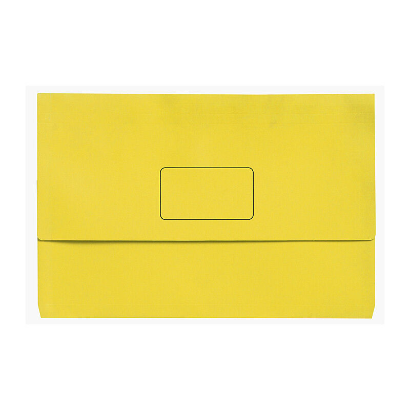Marbig Slimpick Foolscap Document Wallet Bright Yelow (Pack of 10)
