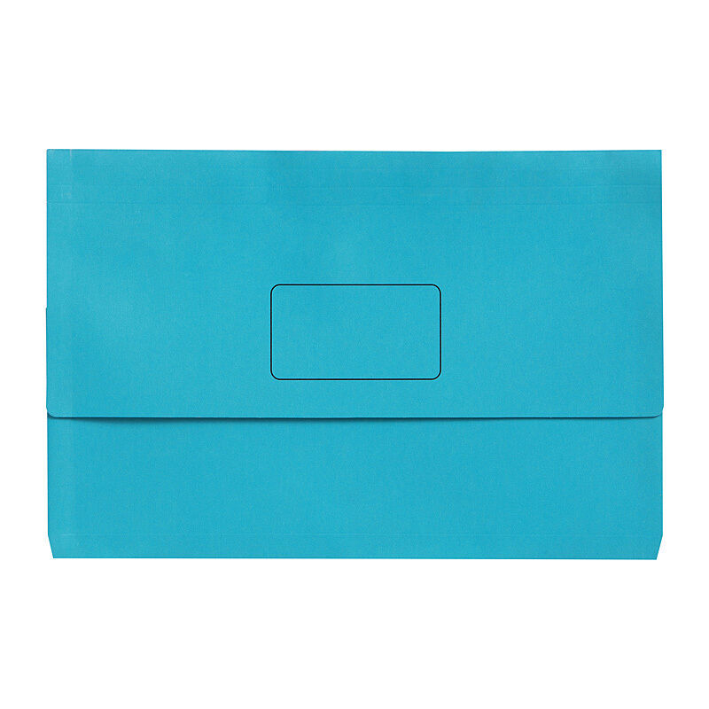 Marbig Slimpick Foolscap Document Wallet Bright Marin (Pack of 10)