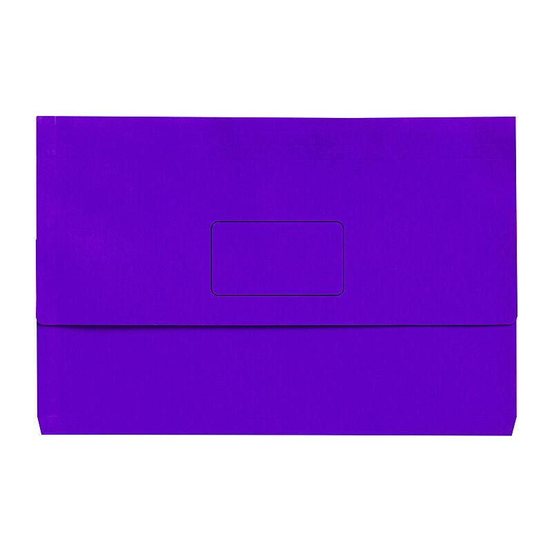 Marbig Slimpick Foolscap Document Wallet Bright - Purple (Pack of 10)