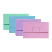 Marbig Slimpick Foolscap Document Wallet Pstl - Assorted (Pack of 10)