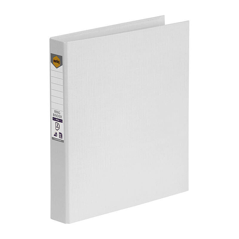 Marbig Ring Binder A4 25mm 2 D-Ring Pe White