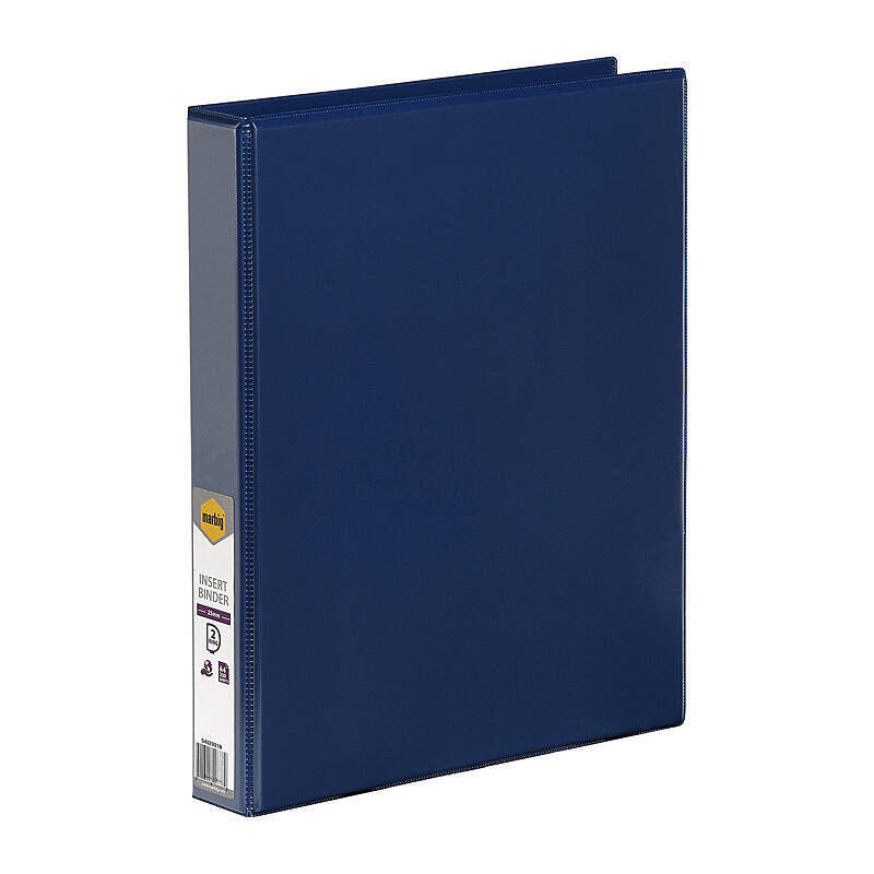 Marbig Clearview Insert Binder A4 25mm 2 D-Ring Blue