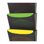 Marbig Enviro Wall Pocket 3 Compartmnt - Black