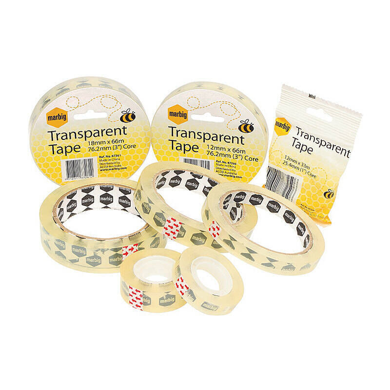 Marbig Tape Office 18mm x 33m(25.4mm Core) Transp