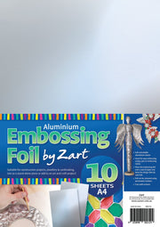 Silver Aluminium Embossing Foil - A4 Sheets: Pack of 10
