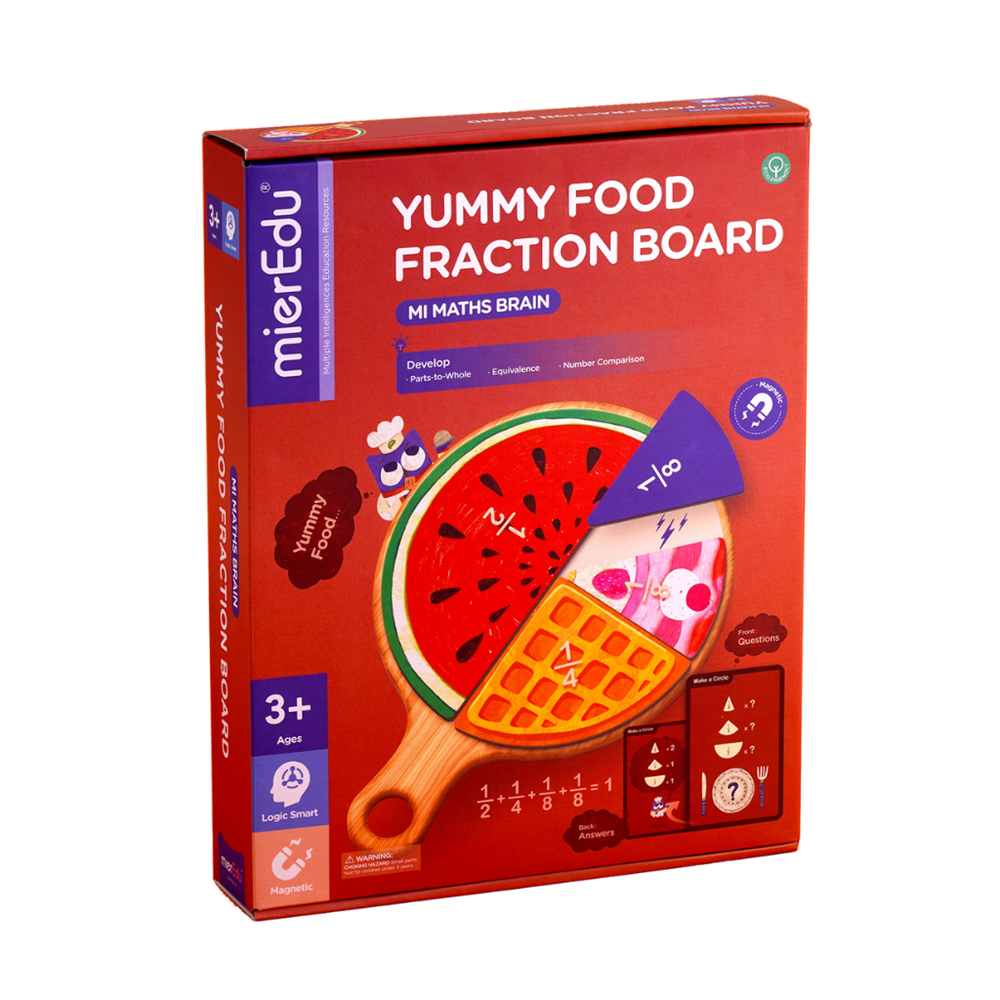mierEdu MI Maths Brain - Yummy Food Fraction Board