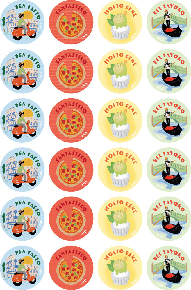 Italian - Language Merit Stickers (Pack of 96)
