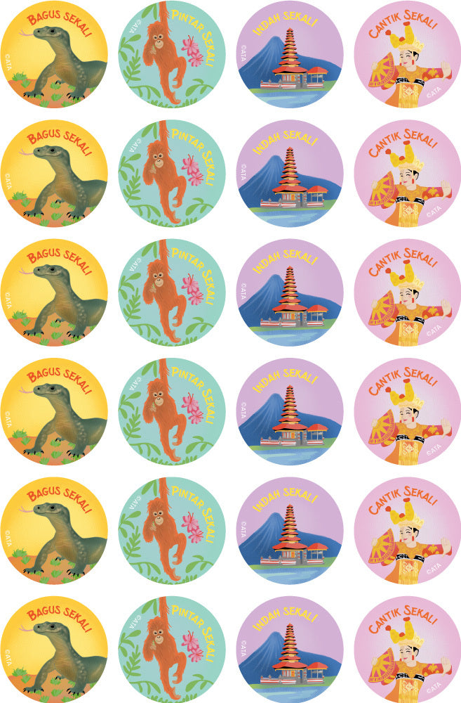Indonesian - Language Merit Stickers (Pack of 96)